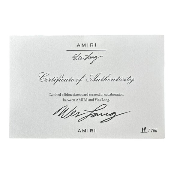 Amiri Wes Lang Black & White Altered Sacrifice Skate Deck - Picture 3 of 3